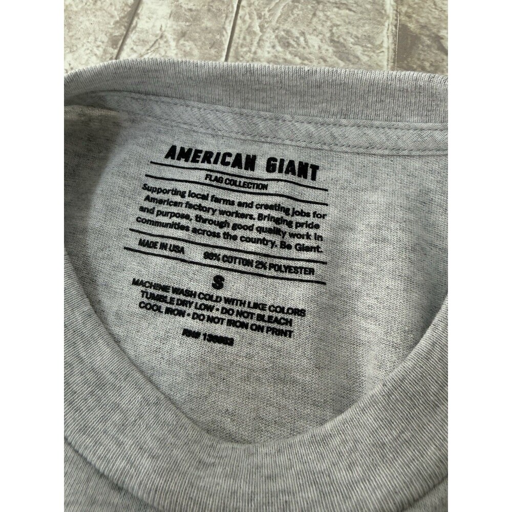 American Giant Shirt Mens M Gray American Made Graphic Crewneck Made USA Tee - Picture 4 of 4